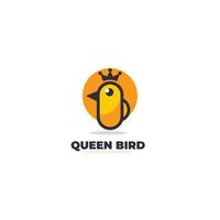 reine oiseau logo mignon animal design icône coloré vecteur