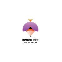 crayon avec la couleur de conception de vecteur de logo d'abeille