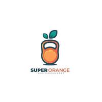 vecteur de modèle de conception d'illustration de logo super orange