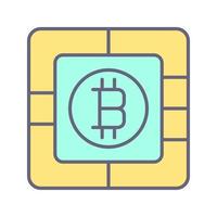 icône de vecteur de puce bitcoin