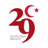 jour de la république de Turquie avec style plat numéro 29 vecteur