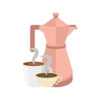 tasses à café et conception de vecteur de pot