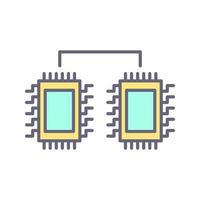 icône de vecteur de processeurs connectés