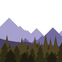 pins devant la conception de vecteur de paysage de montagne