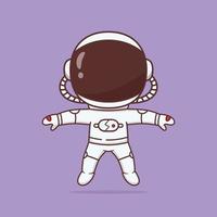 illustration de dessin animé flottant mignon petit astronaute vecteur