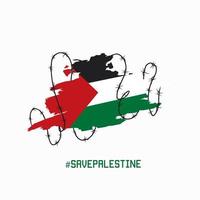 vecteur d'illustration de sauver la palestine, drapeau et fil parfait pour l'impression, la bannière, l'affiche, etc.