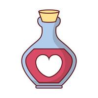 bouteille de parfum joyeux saint valentin avec coeur vecteur
