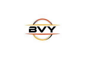 bvy lettre redevance mandala forme logo. logo d'art au pinceau bvy. logo bvy pour une entreprise, une entreprise et un usage commercial. vecteur