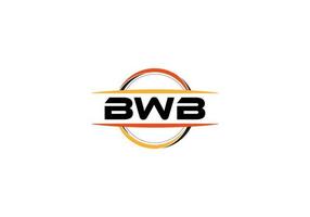 logo de forme de mandala de redevance de lettre de bwb. logo d'art au pinceau bwb. logo bwb pour une entreprise, une entreprise et un usage commercial. vecteur