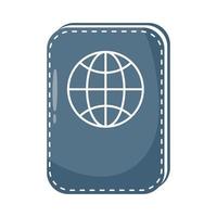 icône de style plat de document de passeport vecteur