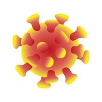 icône isolé de particule orange coronavirus vecteur