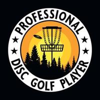 disc golf sports player label vector illustration retro vintage badge autocollant et t-shirt design