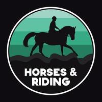 étiquette de cheval d'aventure vector illustration autocollant badge vintage rétro et conception de t-shirt