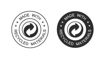recycler l'icône du logo. badges matériaux recyclés. emballage et recyclage. illustration vectorielle vecteur