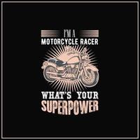 conception de t-shirt de moto vintage vecteur