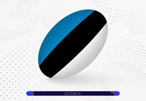 ballon de rugby avec le drapeau estonien dessus. équipement pour l'équipe de rugby d'estonie. vecteur