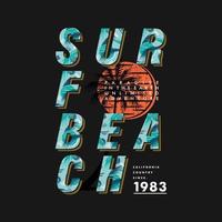 surf plage graphique t shrt impression typographie vecteur