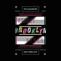 brooklyn new york city résumé graphique typographie texte cadre vecteur impression