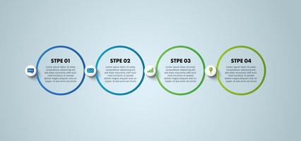 infographie d'entreprise. vecteur de conception d'infographie de chronologie. modèle d'options d'infographie abstraite. illustration vectorielle. concept d'entreprise avec 4 options, étapes ou processus.