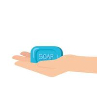 barre de savon isolé sur la conception de vecteur de main
