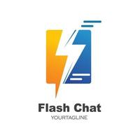 flash chat message logo icône illustration vectorielle vecteur