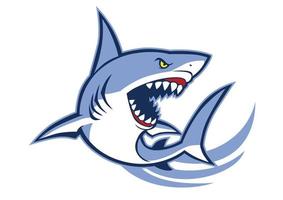 style de logo de mascotte de requin en colère vecteur