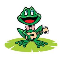 grenouille qui chante en style cartoon vecteur