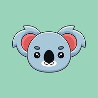 mignon koala tête dessin animé mascotte doodle art dessiné à la main contour concept vecteur kawaii icône illustration