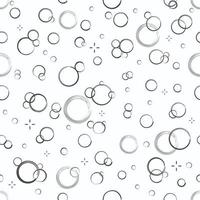 modèle sans couture de bulles de savon de dessin animé. bulles d'oxygène effervescentes, mousse de bain, soda ou boisson gazeuse. illustration vectorielle dessinés à la main. vecteur