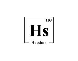 vecteur d'icône hassium. 108hs hassium