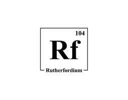 vecteur d'icône de rutherfordium. 104 rf rutherfordium