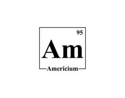 vecteur d'icône d'américium. 95 h américium