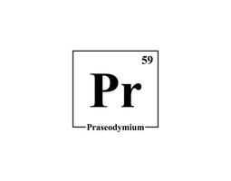 vecteur d'icône de praséodyme. 59 pr praséodyme