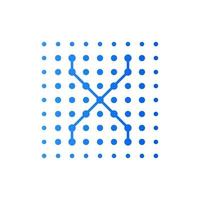 logo carré initial x points vecteur