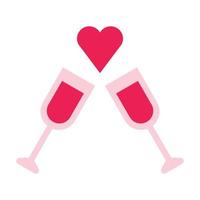 icône d'amour isoler l'icône plate rose de la saint valentin vecteur