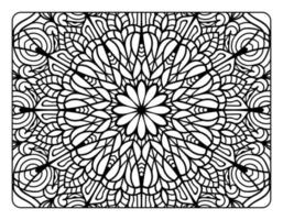 page de coloriage de mandala adulte pour la relaxation, page de coloriage pour adulte, page de livre de coloriage avec art de motif de mandala floral vecteur