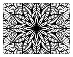 page de coloriage floral mandala pour livre de coloriage adulte, page de coloriage mandala noir et blanc, dessin au trait doodle dessiné à la main pour l'intérieur de la page de coloriage adulte vecteur