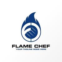 lettre ou mot police fc avec flamme et image de viande grillée icône graphique logo design concept abstrait vecteur stock. peut être utilisé comme symbole lié à un restaurant ou à une initiale