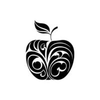 pomme mûre ornementale. illustration vectorielle simple pour logo, emblème, signe, icône, tatouage, broderie. vecteur