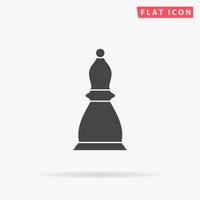 officier d'échecs. symbole plat noir simple avec ombre sur fond blanc. pictogramme d'illustration vectorielle vecteur