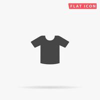 modèle de conception de tee-shirt. symbole plat noir simple avec ombre sur fond blanc. pictogramme d'illustration vectorielle vecteur