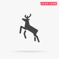 cerf. symbole plat noir simple avec ombre sur fond blanc. pictogramme d'illustration vectorielle vecteur