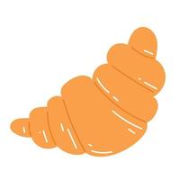 icône de croissant dessiné à la main. illustration vectorielle plane de pâtisserie, produit de boulangerie, collation vecteur