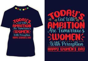 conception de t-shirt pour la journée des femmes vecteur