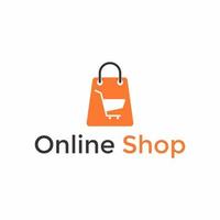 logo du sac à provisions. logo boutique en ligne vecteur