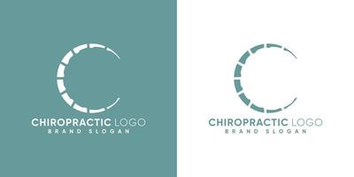 logo chiropratique lettre c avec vecteur premium de style moderne