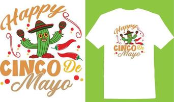 conception de t-shirt heureux cinco de mayo cinco de vecteur