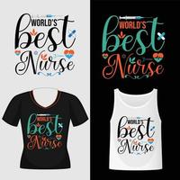 conception de t-shirt typographie infirmière 05 vecteur