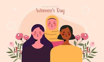 illustration de la journée internationale de la femme heureuse vecteur