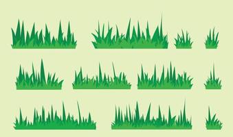 Silhouette de forme naturelle d'herbe verte, ensemble de textures icône illustration vectorielle eps10 vecteur